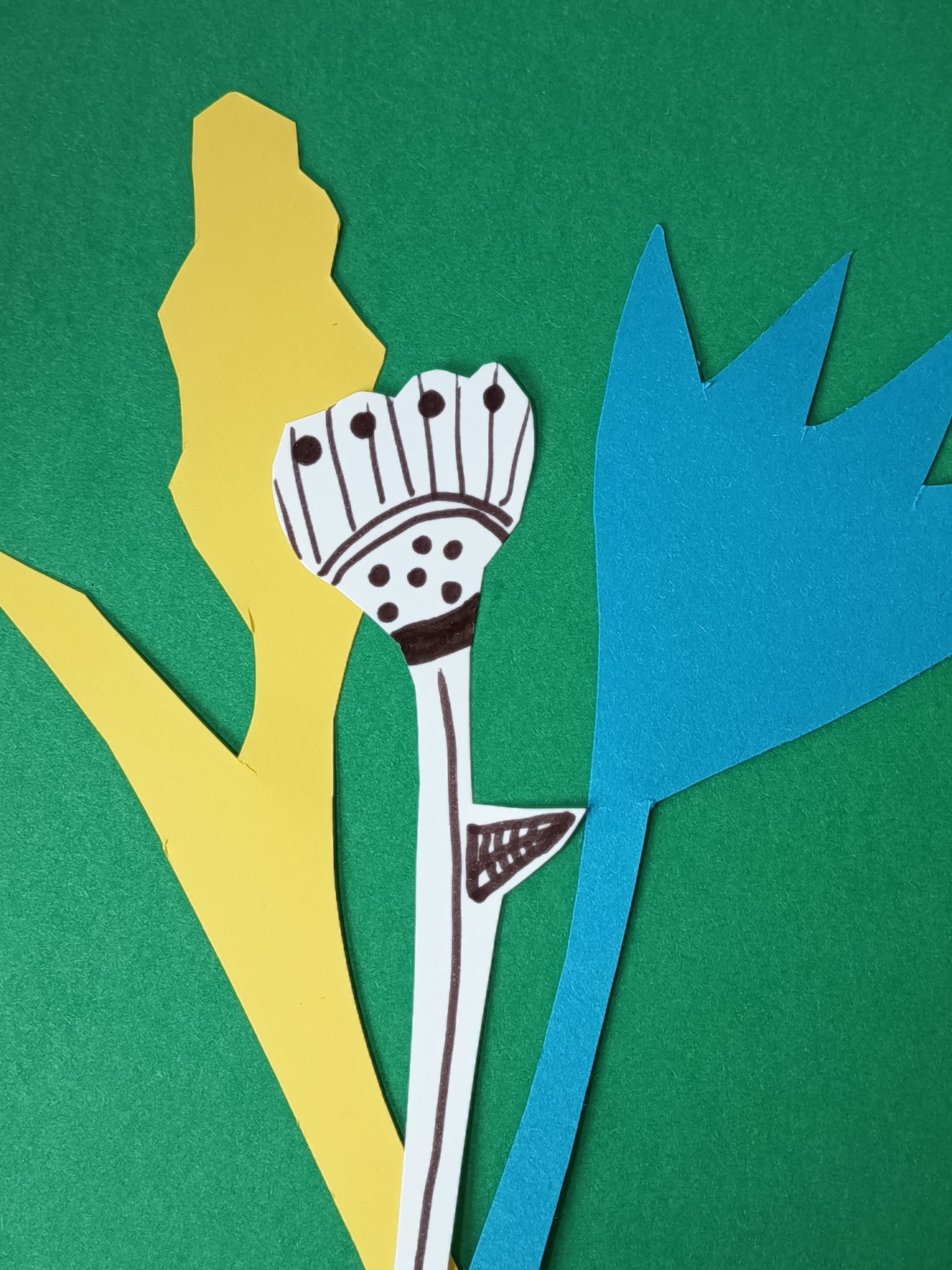 flower power création graphique vase et fleur découpe de fleurs en papier et graphisme